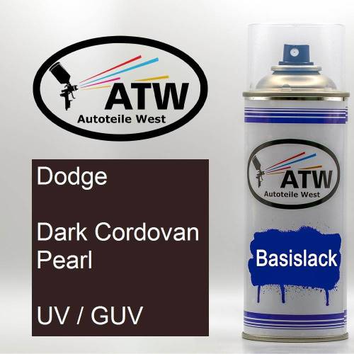 Dodge, Dark Cordovan Pearl, UV / GUV: 400ml Sprühdose, von ATW Autoteile West.